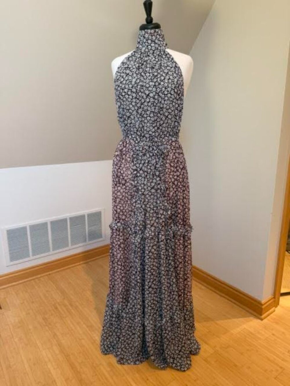 Sabina Musayev Floral-Print Tiered Gown